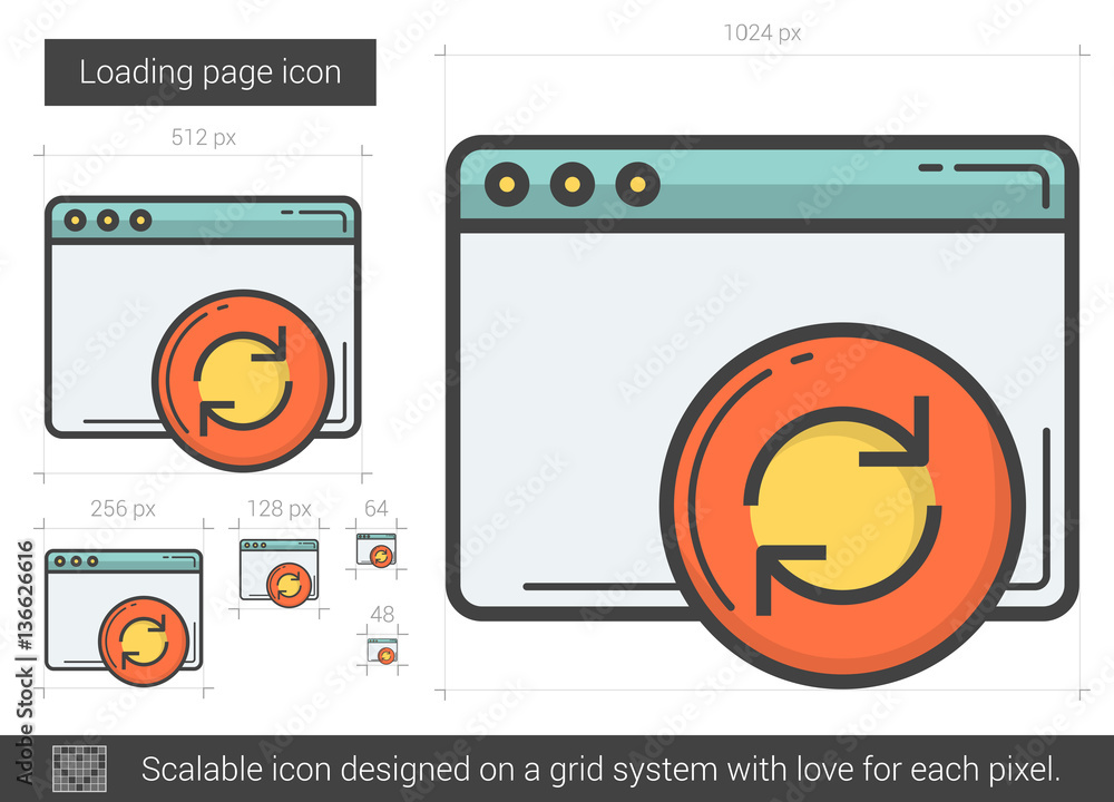 Poster loading page line icon.