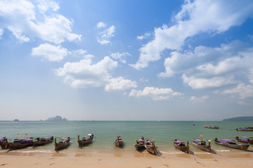 Traditional thai longtail boat at  Krabi ,Thailand