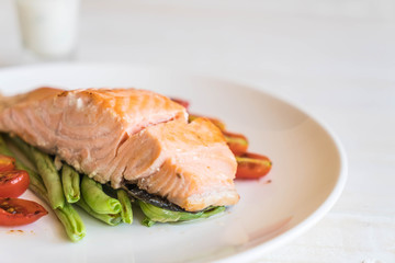grilled salmon steak