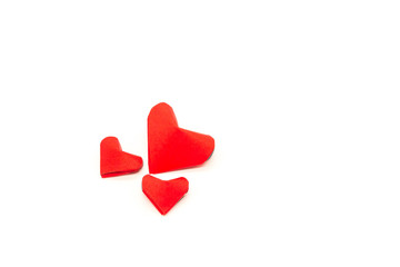 paper red heart on white