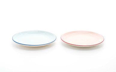 blue plate on white
