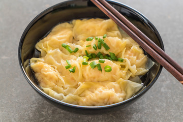 Wanton soup on table