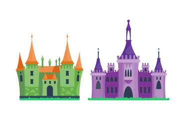 Obraz na płótnie Canvas Cartoon castle architecture vector illustration