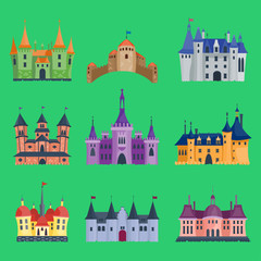 Obraz premium Cartoon castle architecture vector illustration