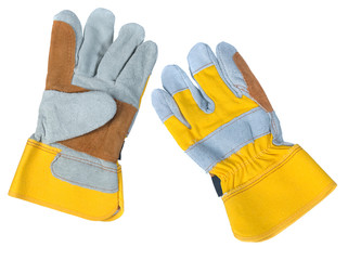 Leather work gloves