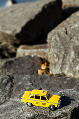 Yellow Taxi Model on Rock