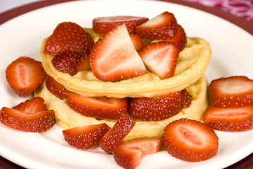 Waffles and strawberries