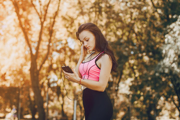 sports girl in park