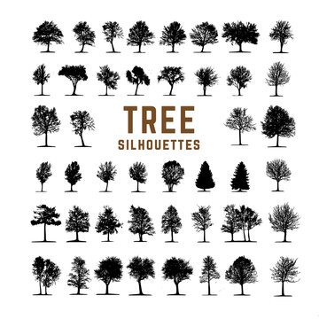 tree silhouettes set