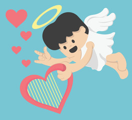 Cute cupid  The symbol of Valentine's Day. Cartoon vector illust
