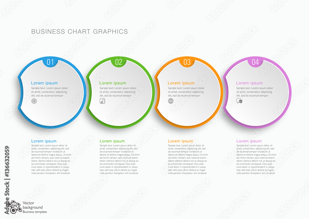Canvas Prints business chart design 4-step #vector graphic