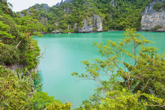 View of Talay Nai (Green Lagoon) is the "hidden lake" inside Mae