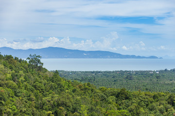 Aerial view on Koh Pha ngan island talking from Dome Sila View P