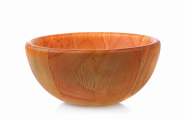 wood bowl on white background