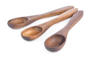 Wooden spoon isolated on white