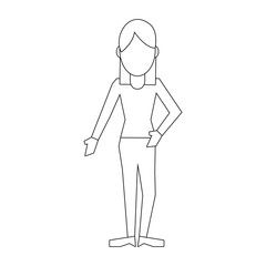 woman carton icon over white background. vector illustration
