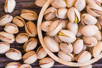 Pistachio nuts in Wood Cup