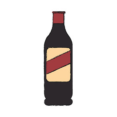 wine bottle icon over white background. vector illustration
