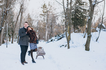 Couple with sled