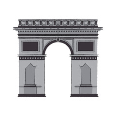 Fototapeta premium arc of triomphe icon over white background. vector illustration