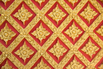 Wall temple Thai style pattern - Stock image
