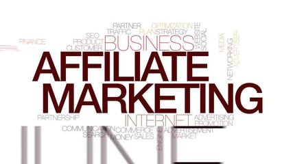 Affiliate marketing animated word cloud, text design animation. Kinetic typography.