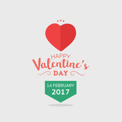 Happy Valentine's Day greeting card typography flyer template with lettering. Poster, card, label, banner design set. Vector illustration
