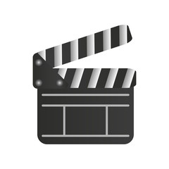 cinema clapboard icon over white background. colorful design. vector illustration