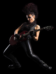 Fototapeta premium Young woman hard rock artist
