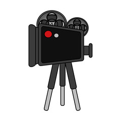 cinema camera icon over white background. vector illustration