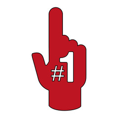 number one glove icon over white background. vector illustration