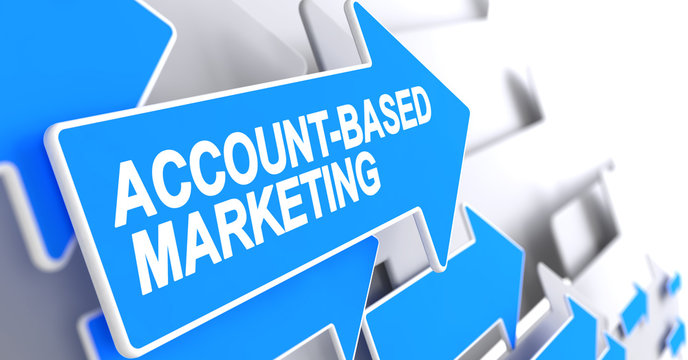 Account-Based Marketing - Message on the Blue Arrow. 3D.