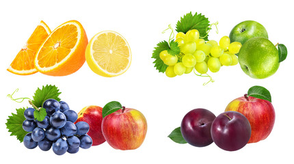fruit collection isolated on a white