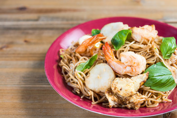 fried noodle asian food on the table