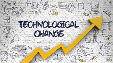 Technological Change Drawn on White Brickwall. 