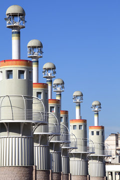 Towers in Espanya Industrial Park, Barcelona , Spain