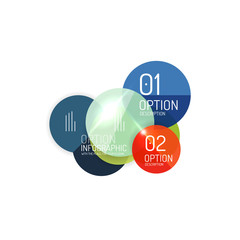 Geometric abstract composition with text and options