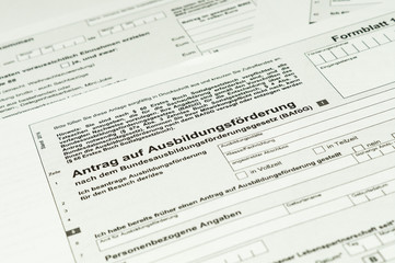 Fototapeta na wymiar German Document - Bafög