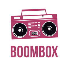 Icon Boombox. Vector isolated image of the tape recorder.