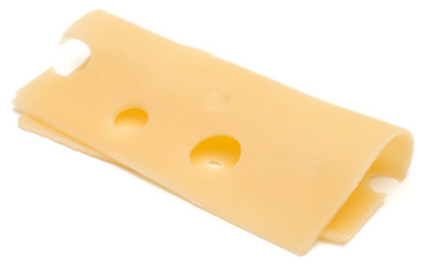  one Cheese slice isolated on white background