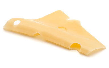  one Cheese slice isolated on white background