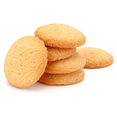 stacked short pastry cookies isolated on white background