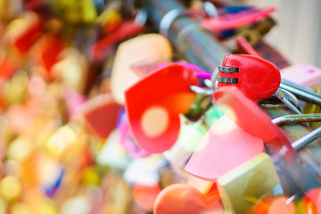 A love lock or love padlock is a padlock which sweethearts lock