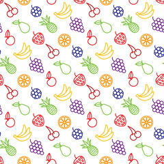Fruits and berries seamless background