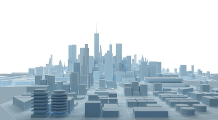 low poly modern wireframe city 3d rendering - Powered by Adobe