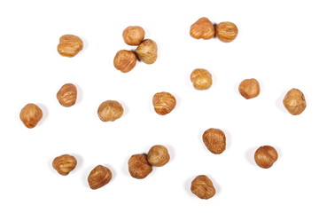 hazelnuts isolated on white background
