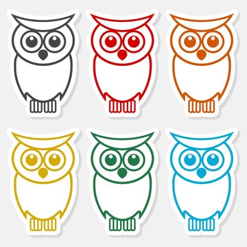 Owl line icon - Illustration