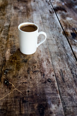 Coffee drink on wooden table