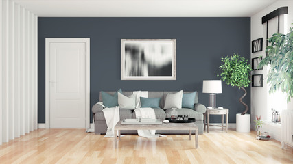Modern bright interior . 3D rendering