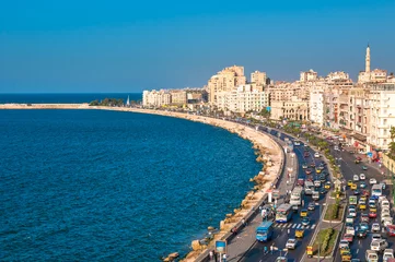 Keuken foto achterwand Egypte Uitzicht op de haven van Alexandrië, Egypte